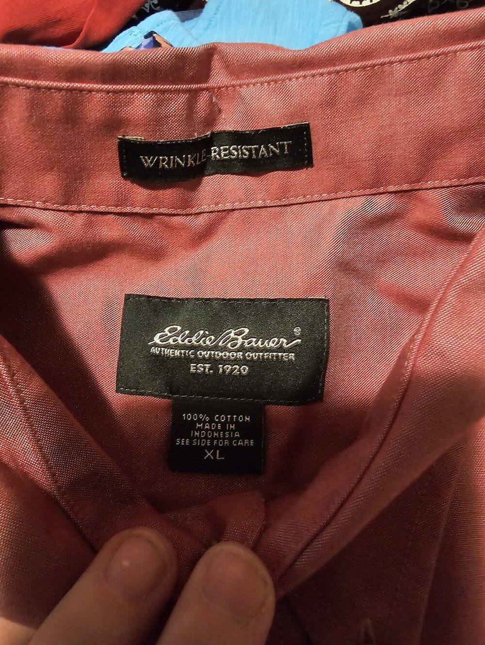 Men's Button-Down Shirt in Irridescent Rust Red Sz XL - Picture 3 of 3